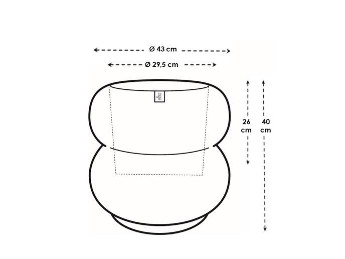amber roll low 43cm blanc lin